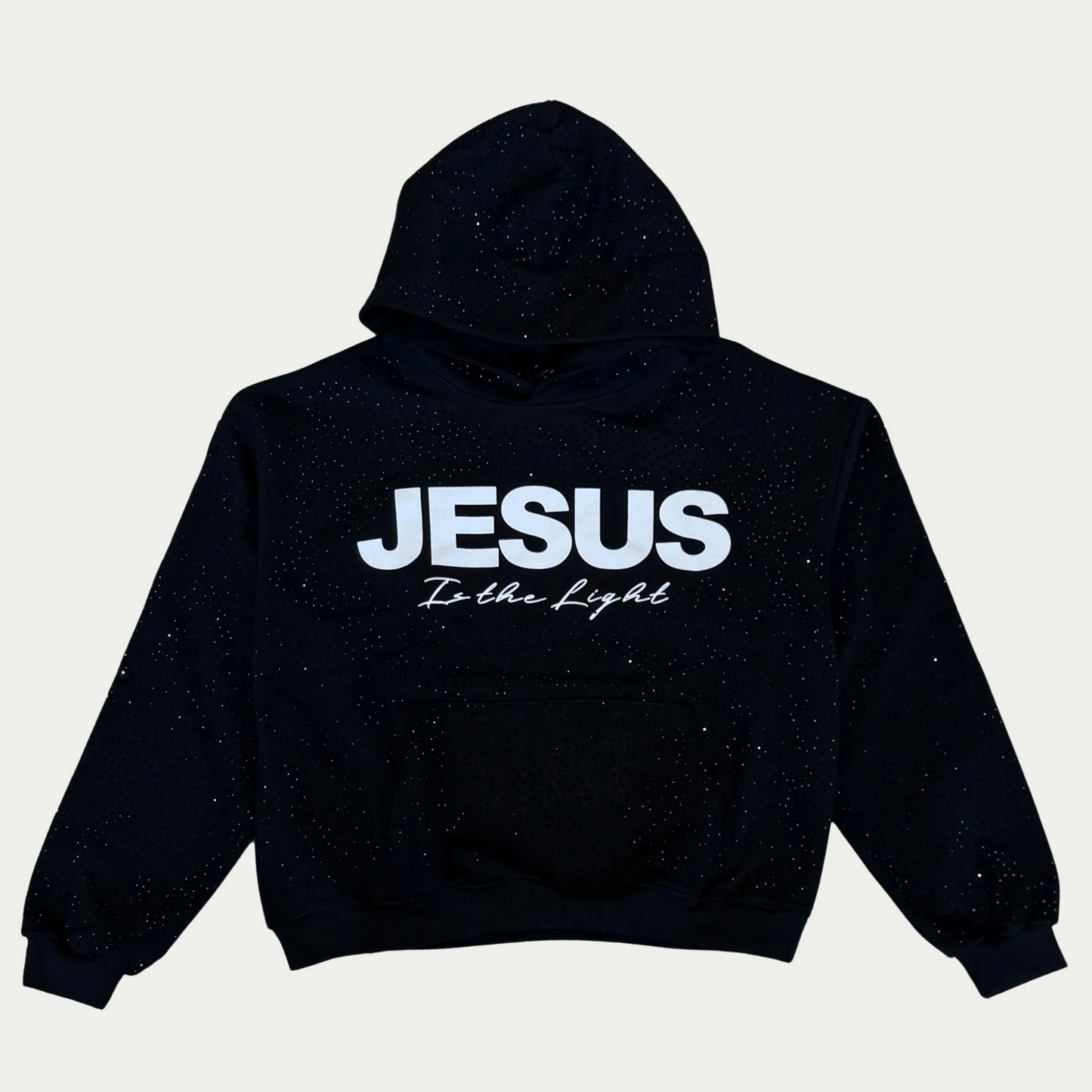 JESUS IS THE LIGHT RHINESTONE HOODIE